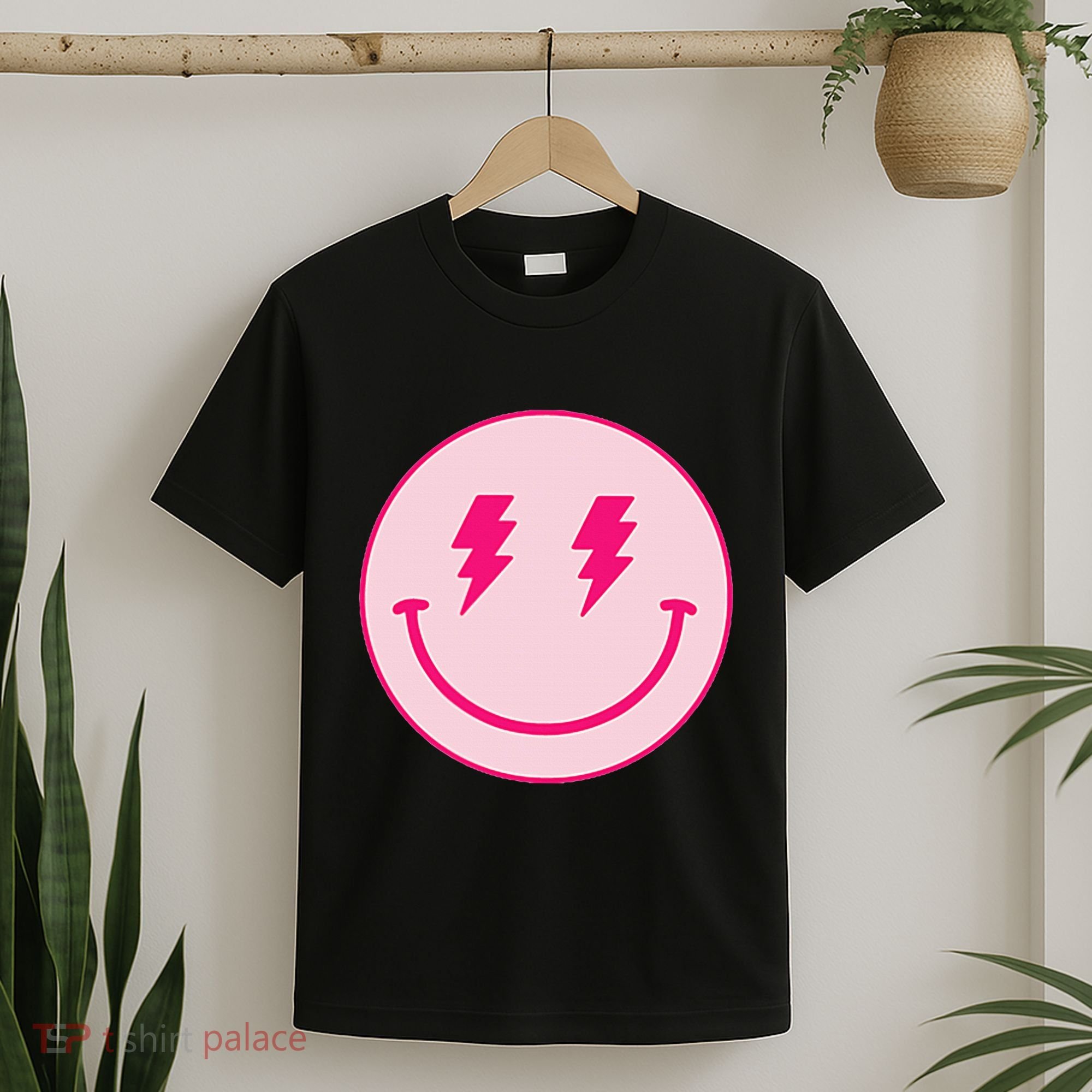 Lightning Bolt Eyes Happy Face T-Shirt
