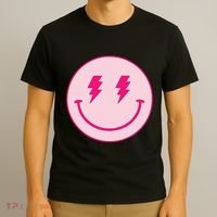 Lightning Bolt Eyes Happy Face T-Shirt thumb 3