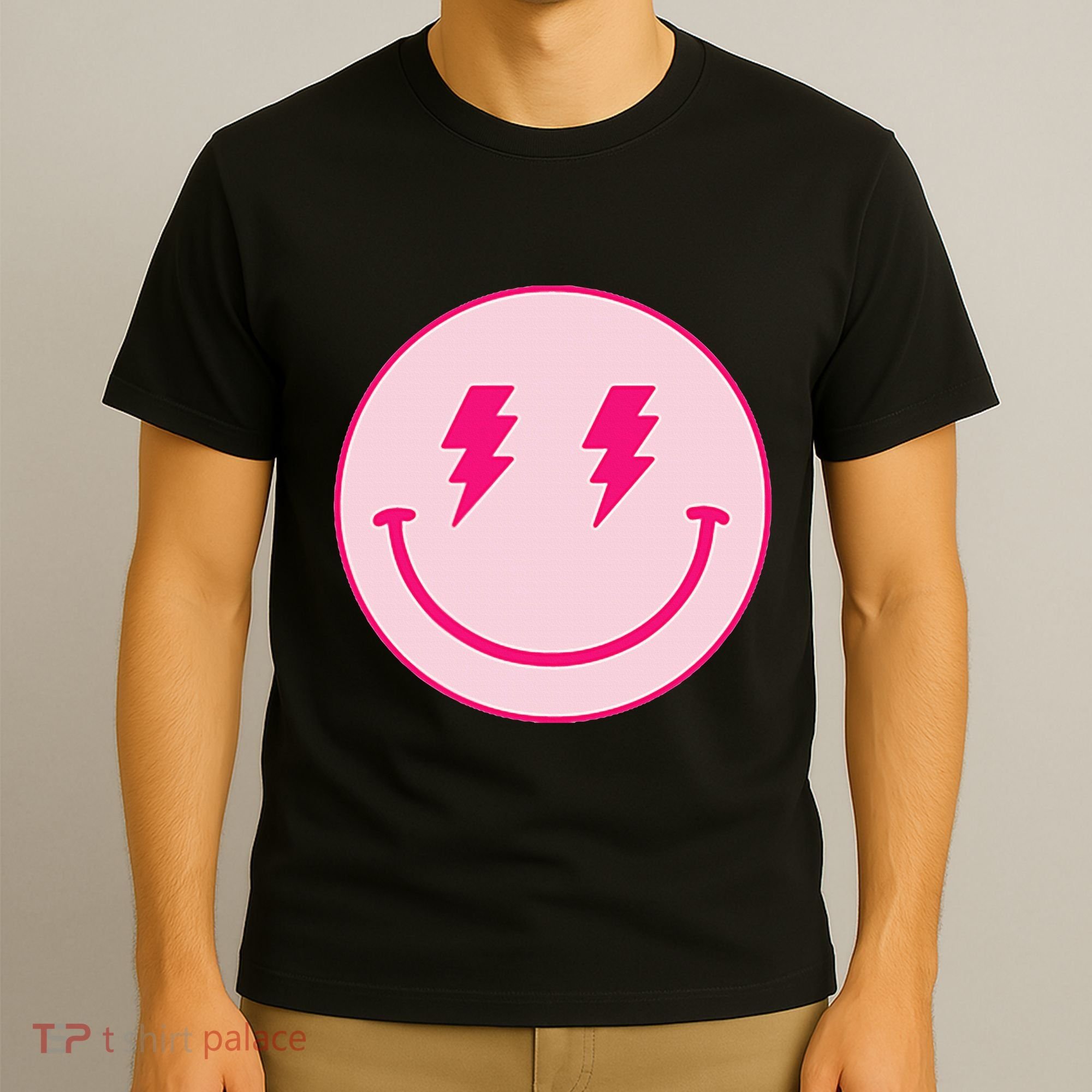 Lightning Bolt Eyes Happy Face T-Shirt