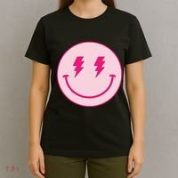 Lightning Bolt Eyes Happy Face T-Shirt thumb 4
