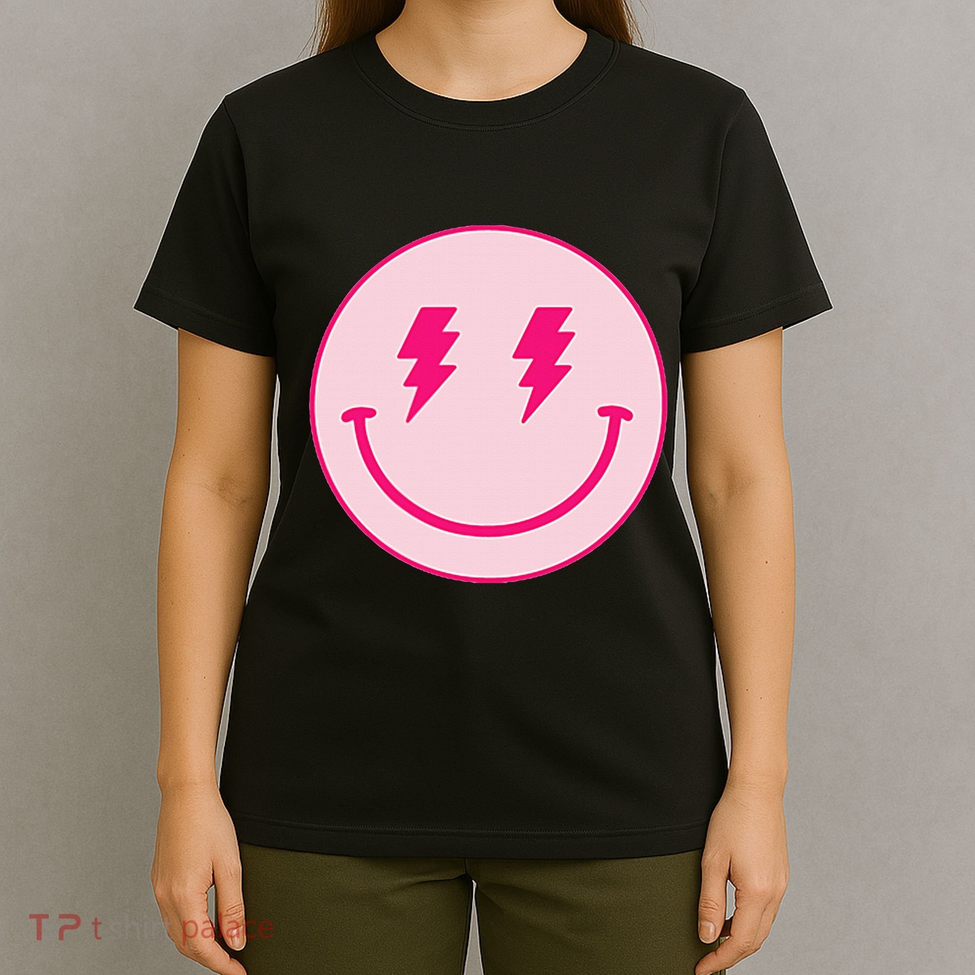 Lightning Bolt Eyes Happy Face T-Shirt