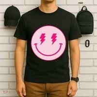 Lightning Bolt Eyes Happy Face T-Shirt thumb 6
