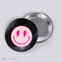 Lightning Bolt Eyes Happy Face Button thumb 0