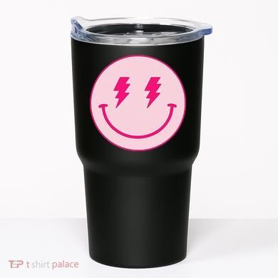 Lightning Bolt Eyes Happy Face Tumbler
