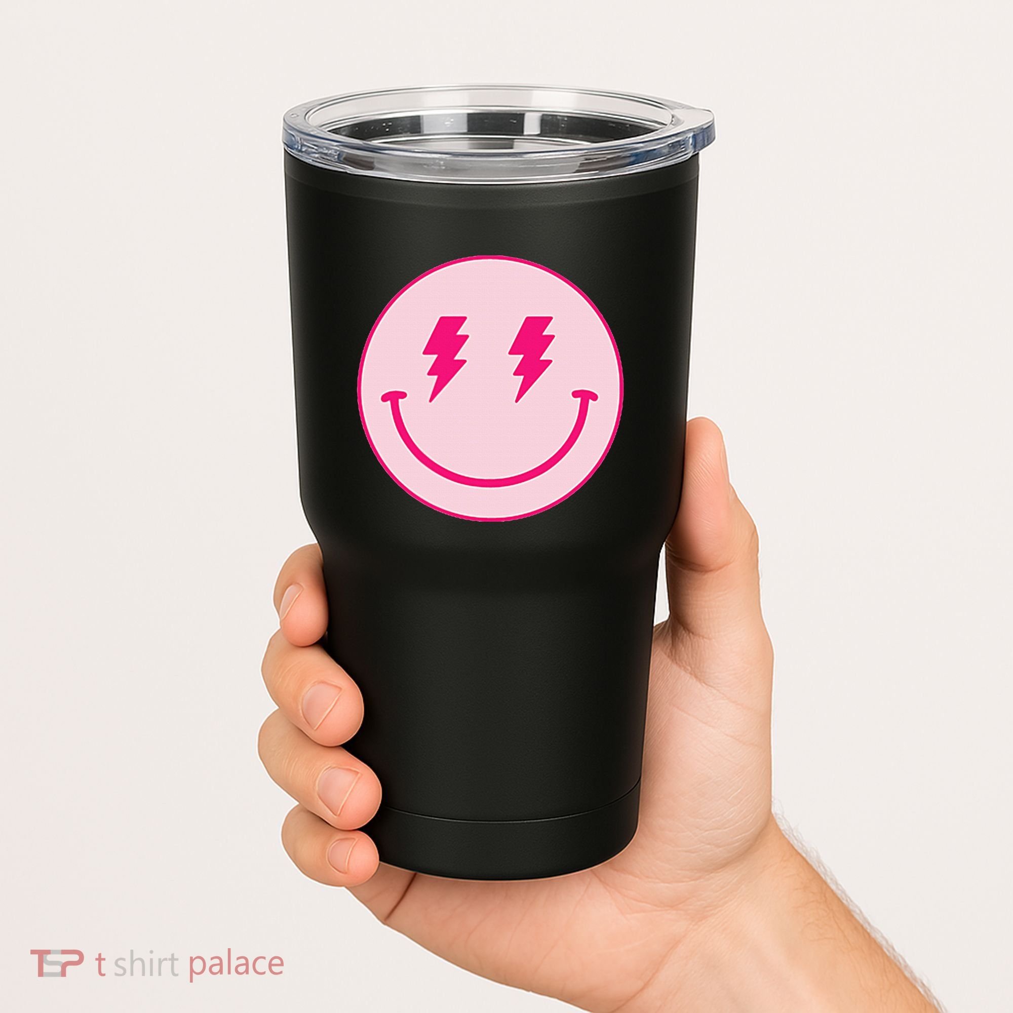 Lightning Bolt Eyes Happy Face Tumbler