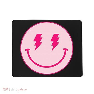 Lightning Bolt Eyes Happy Face Mousepad