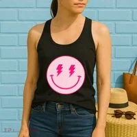 Lightning Bolt Eyes Happy Face Women's Tank Top thumb 2