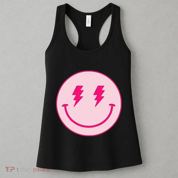 Lightning Bolt Eyes Happy Face Women's Tank Top