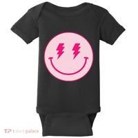 Lightning Bolt Eyes Happy Face Baby Bodysuit thumb 0
