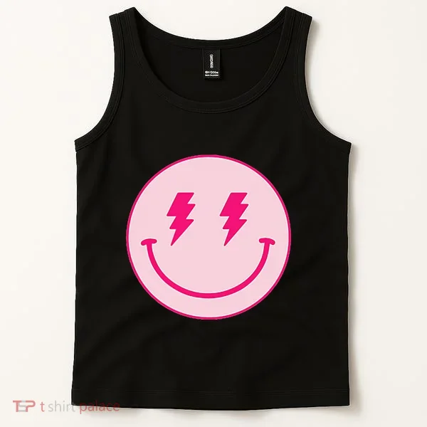 Lightning Bolt Eyes Happy Face Tank Top
