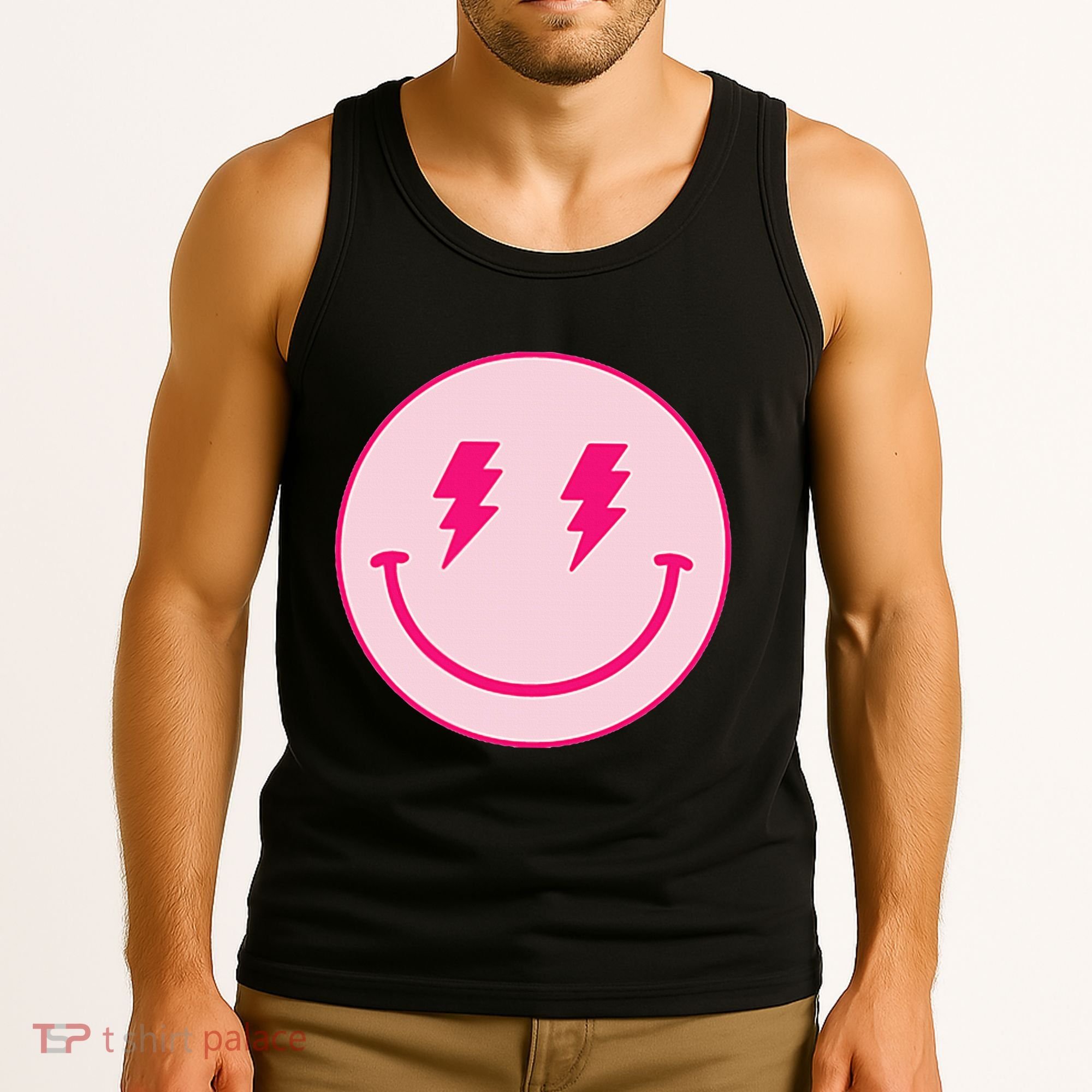 Lightning Bolt Eyes Happy Face Tank Top