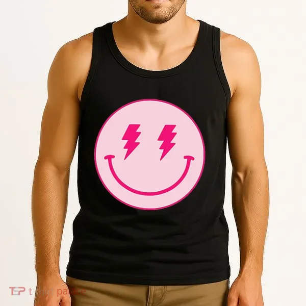 Lightning Bolt Eyes Happy Face Tank Top