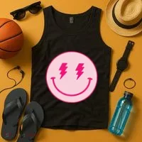 Lightning Bolt Eyes Happy Face Tank Top thumb 4