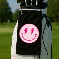 Lightning Bolt Eyes Happy Face Golf Towel thumb 2