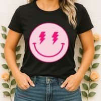 Lightning Bolt Eyes Happy Face Women's T-Shirt thumb 2