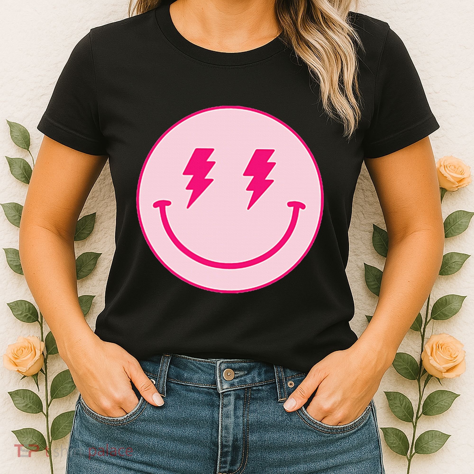 Lightning Bolt Eyes Happy Face Women's T-Shirt