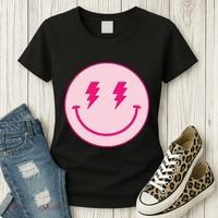 Lightning Bolt Eyes Happy Face Women's T-Shirt thumb 3