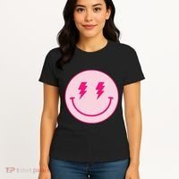 Lightning Bolt Eyes Happy Face Women's T-Shirt thumb 4