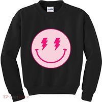 Lightning Bolt Eyes Happy Face Kids Sweatshirt thumb 0