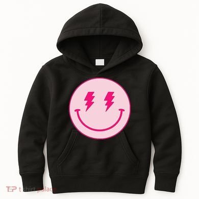 Lightning Bolt Eyes Happy Face Kids Hoodie