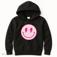 Lightning Bolt Eyes Happy Face Kids Hoodie thumb 0