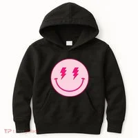 Lightning Bolt Eyes Happy Face Kids Hoodie thumb 0