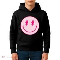 Lightning Bolt Eyes Happy Face Kids Hoodie thumb 4