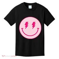 Lightning Bolt Eyes Happy Face Kids T-Shirt thumb 0