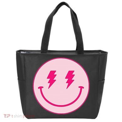 Lightning Bolt Eyes Happy Face Bag