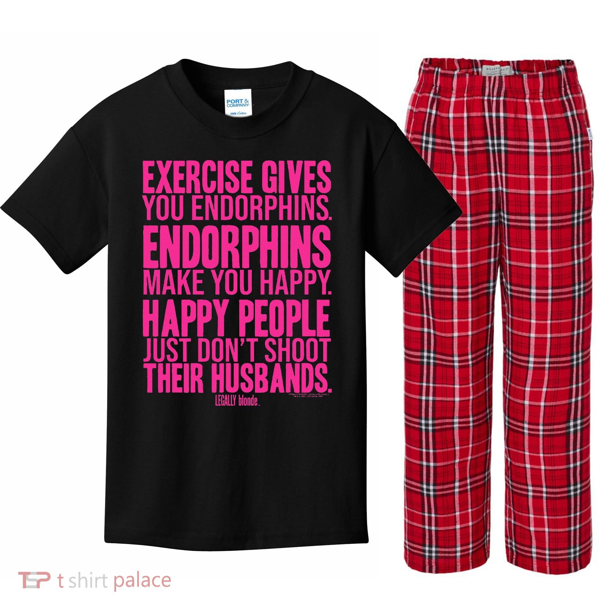 Legally Blonde Endorphins Kids Plaid Pajama Set