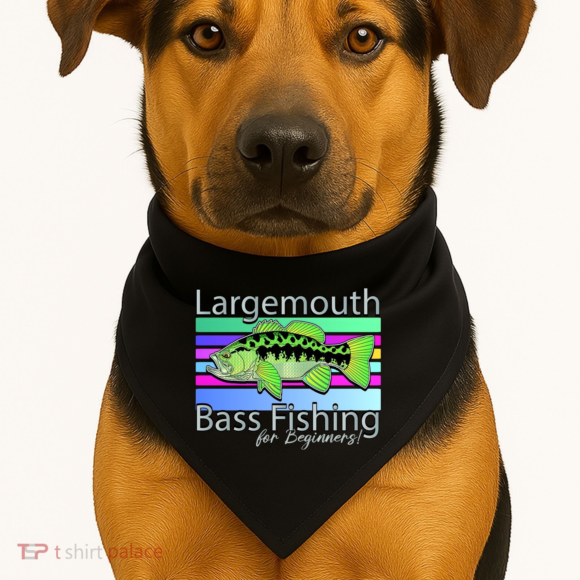 Largemouth Bass Fishing For Beginners USA-Made Doggie Bandana