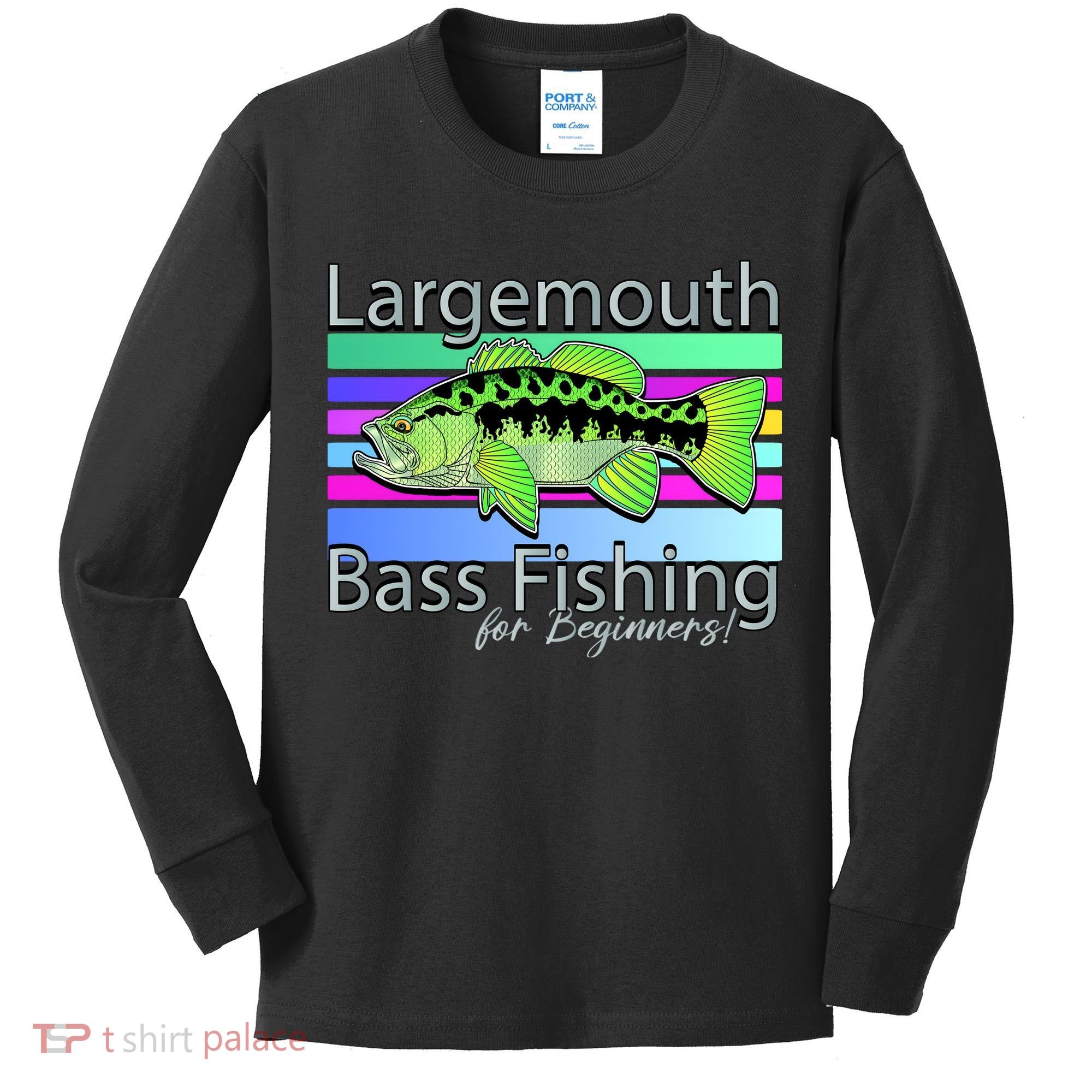 Largemouth Bass Fishing For Beginners Kids Long Sleeve Shirt