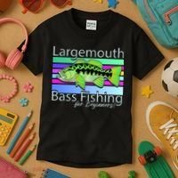 Largemouth Bass Fishing For Beginners Kids T-Shirt thumb 3