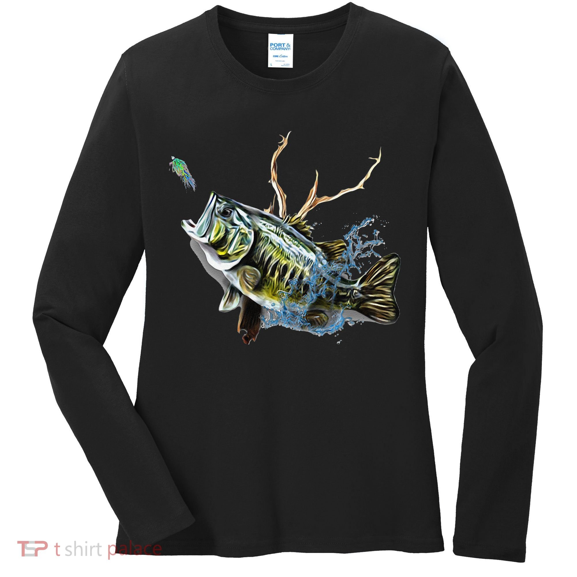 Largemouth Bass Fishing  & Largemouth Bass Women's Long Sleeve Shirt