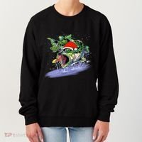 Largemouth Bass Fishing Merry Fishmas Gift Women's Sweatshirt thumb 0