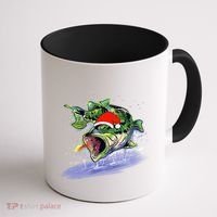 Largemouth Bass Fishing Merry Fishmas Gift Coffee Mug thumb 1