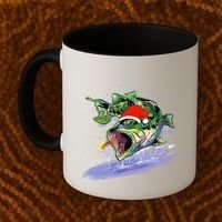 Largemouth Bass Fishing Merry Fishmas Gift Coffee Mug thumb 2