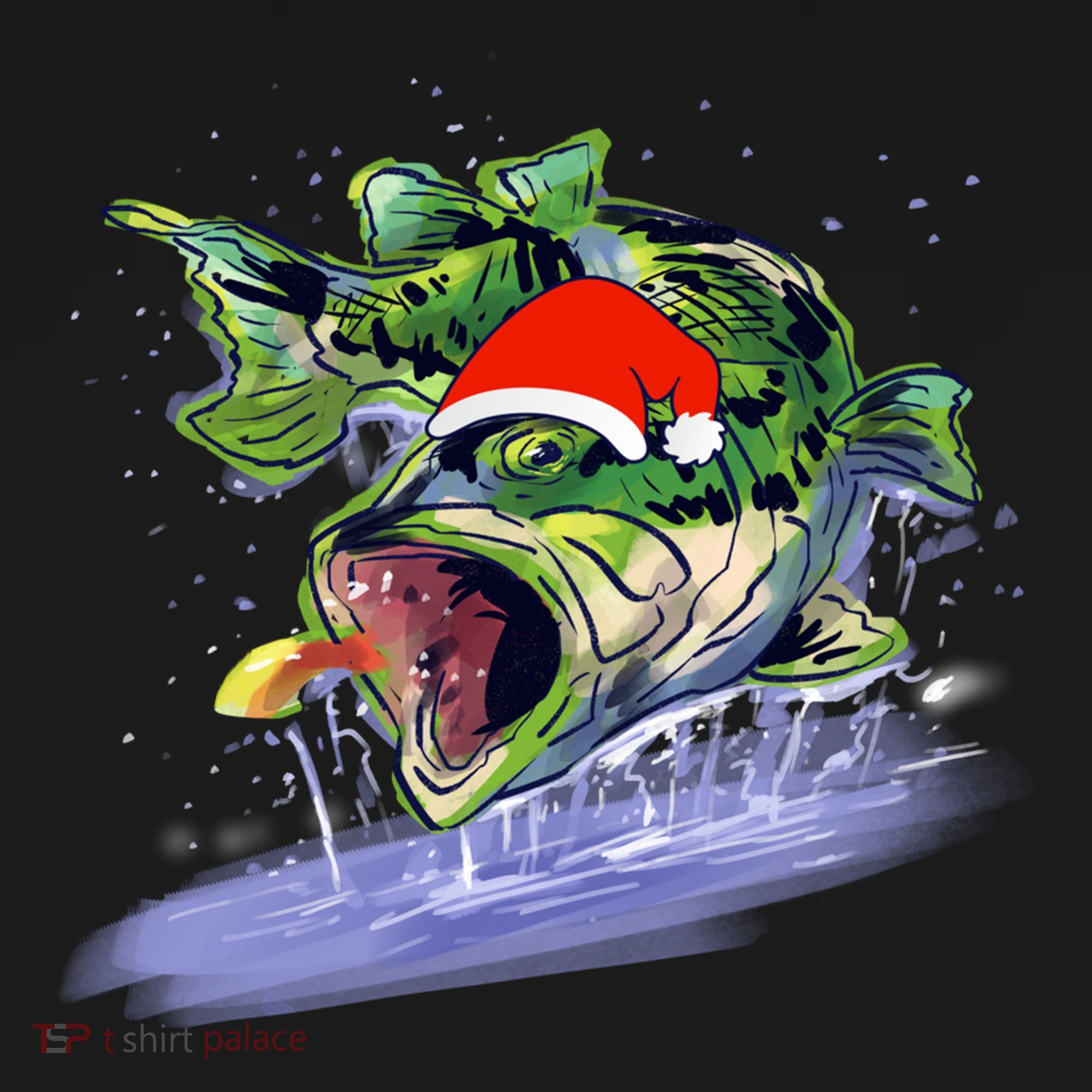 Largemouth Bass Fishing Merry Fishmas Gift Women's Hoodie