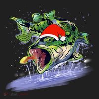 Largemouth Bass Fishing Merry Fishmas Gift Hat thumb 2