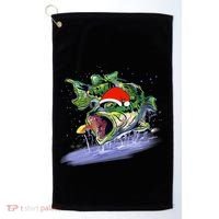 Largemouth Bass Fishing Merry Fishmas Gift Golf Towel thumb 0