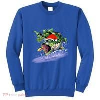 Largemouth Bass Fishing Merry Fishmas Gift Sweatshirt thumb 0