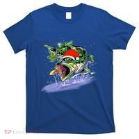 Largemouth Bass Fishing Merry Fishmas Gift T-Shirt thumb 0