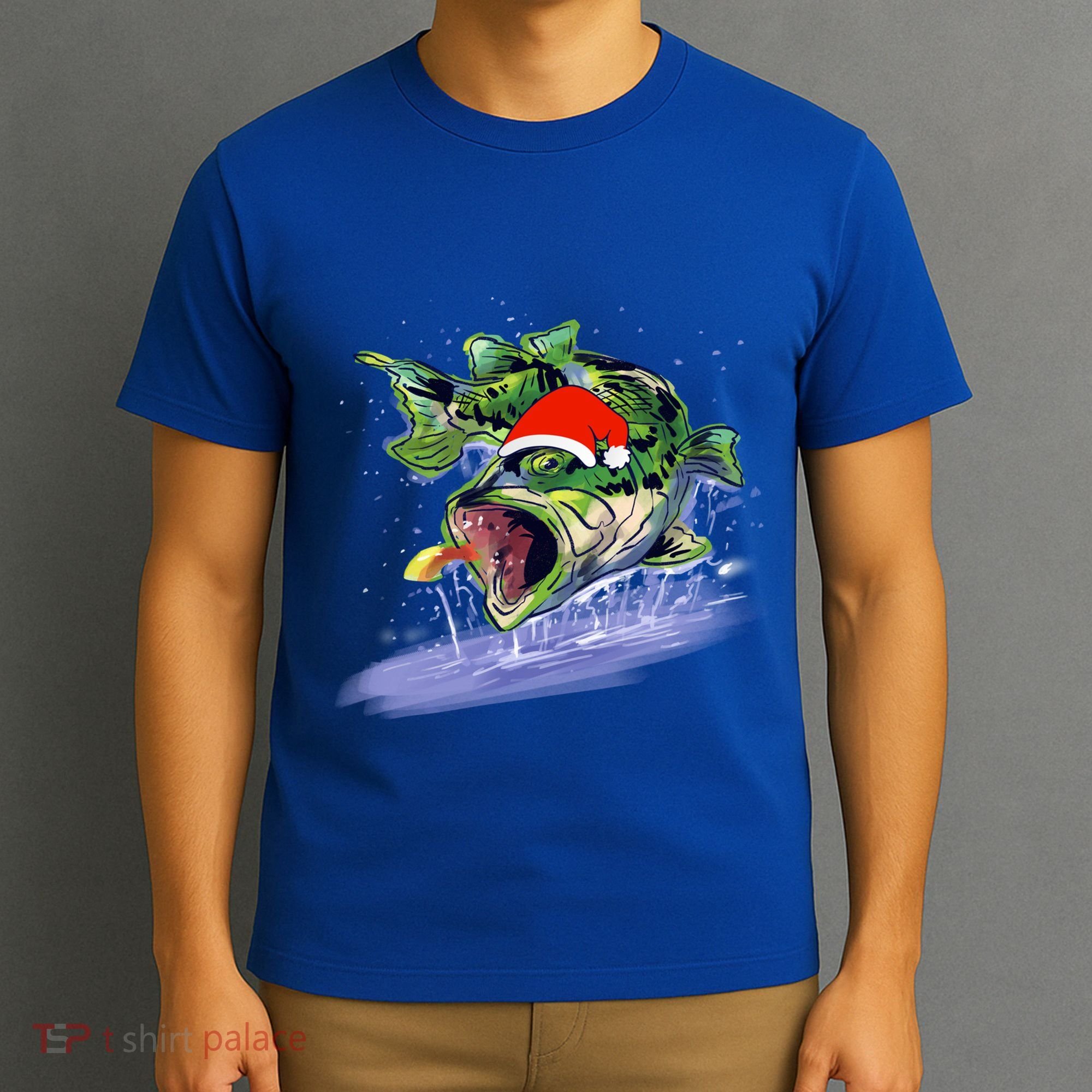 Largemouth Bass Fishing Merry Fishmas Gift T-Shirt