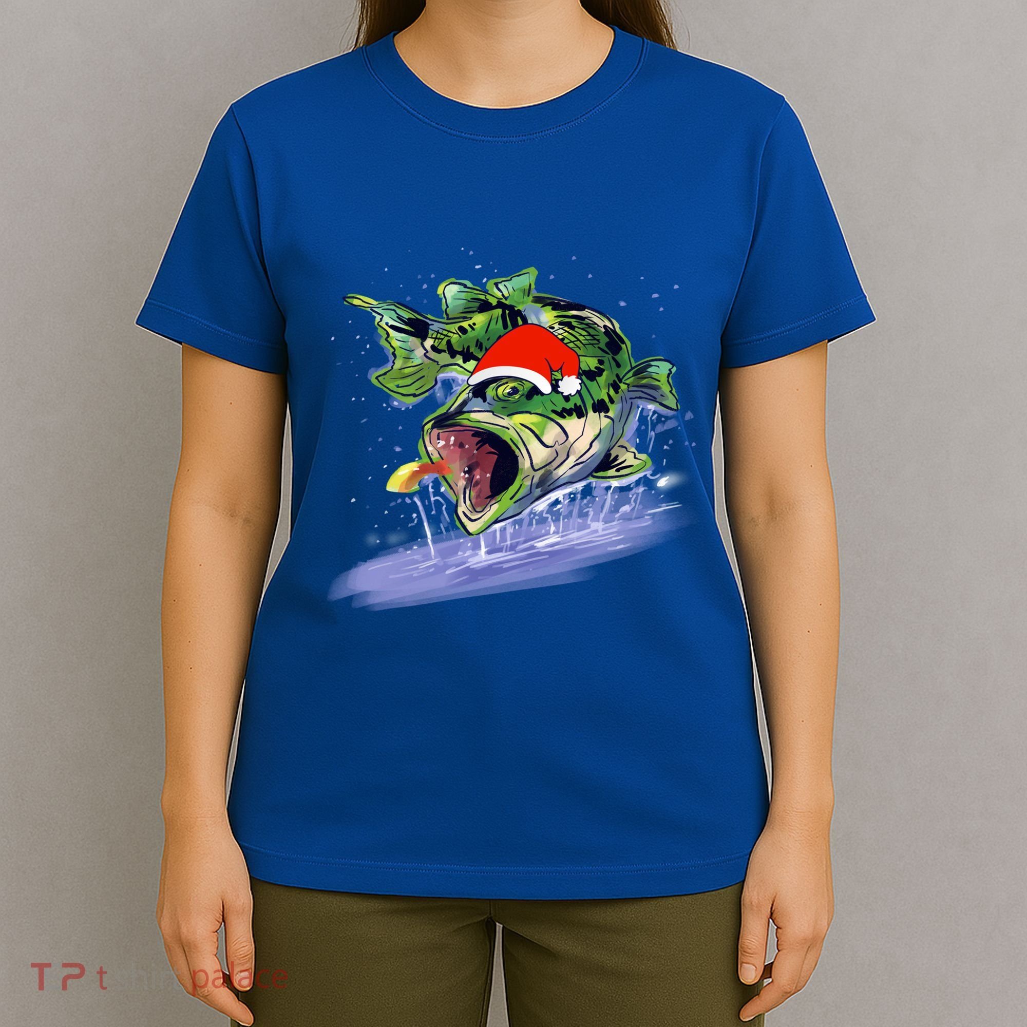 Largemouth Bass Fishing Merry Fishmas Gift T-Shirt