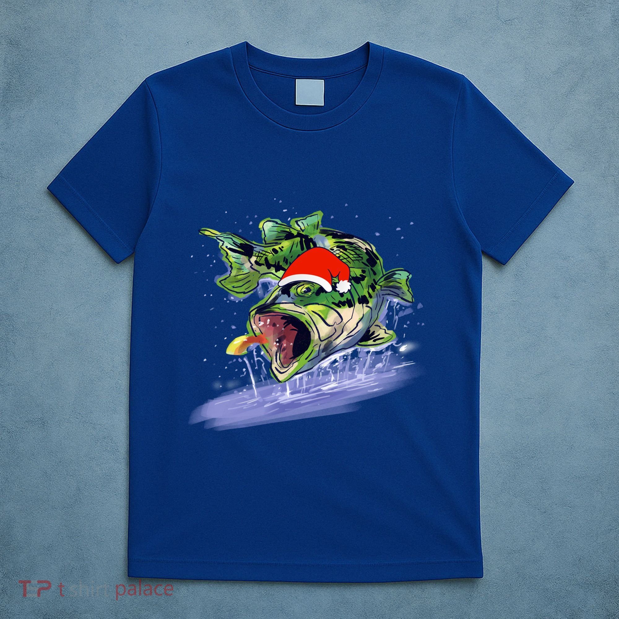 Largemouth Bass Fishing Merry Fishmas Gift T-Shirt