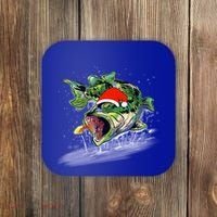 Largemouth Bass Fishing Merry Fishmas Gift Coaster thumb 0
