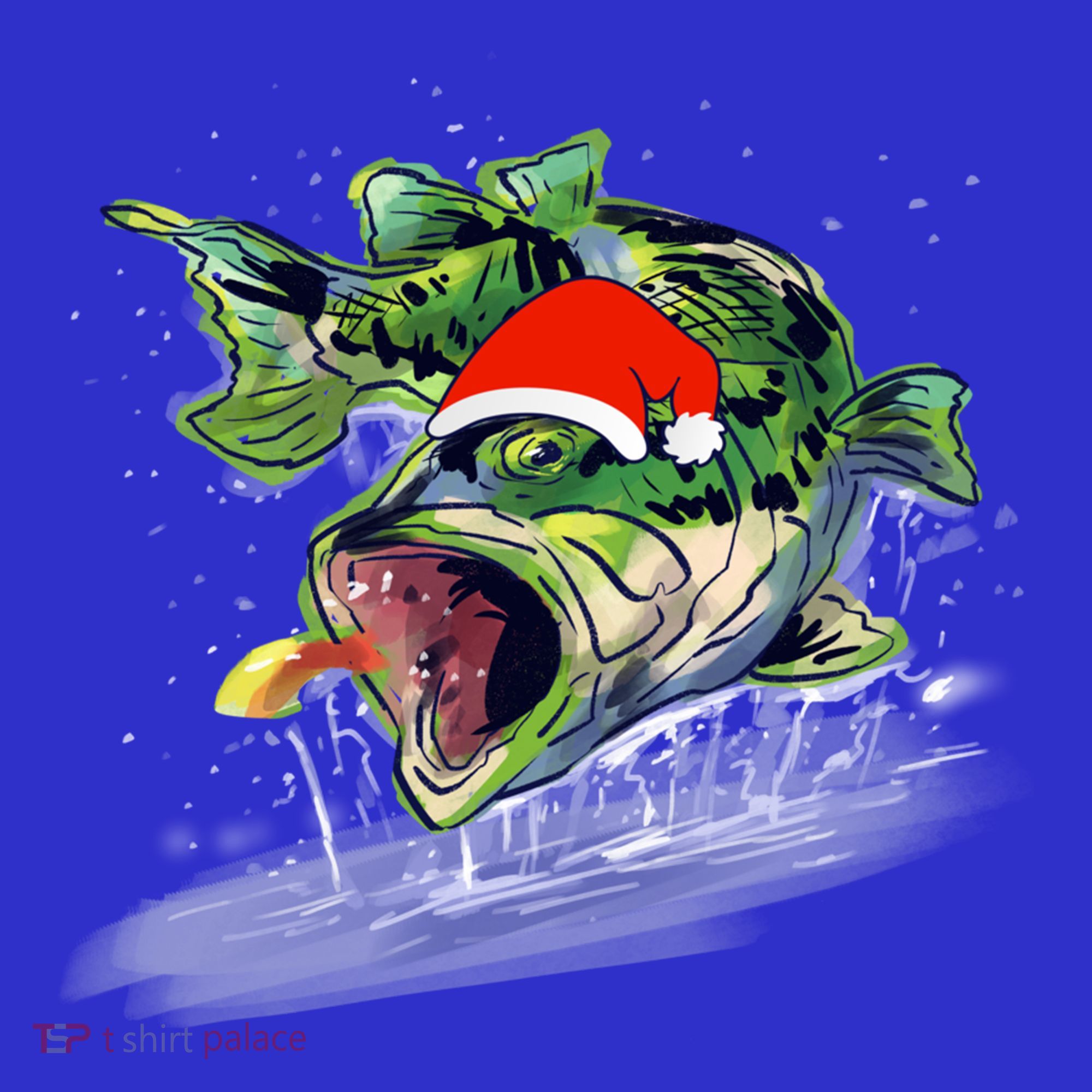 Largemouth Bass Fishing Merry Fishmas Gift Coaster