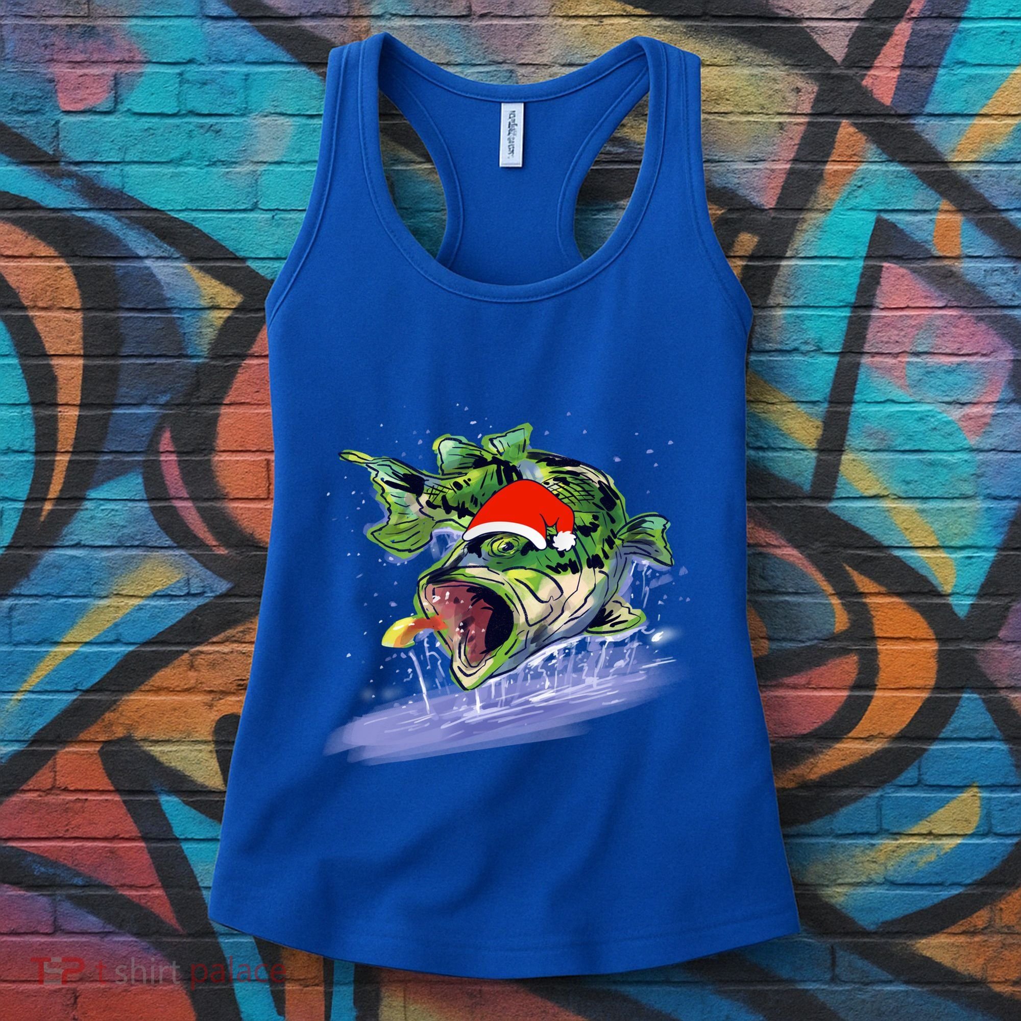 Largemouth Bass Fishing Merry Fishmas Gift Women's Tank Top