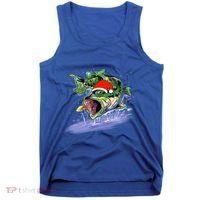 Largemouth Bass Fishing Merry Fishmas Gift Tank Top thumb 0