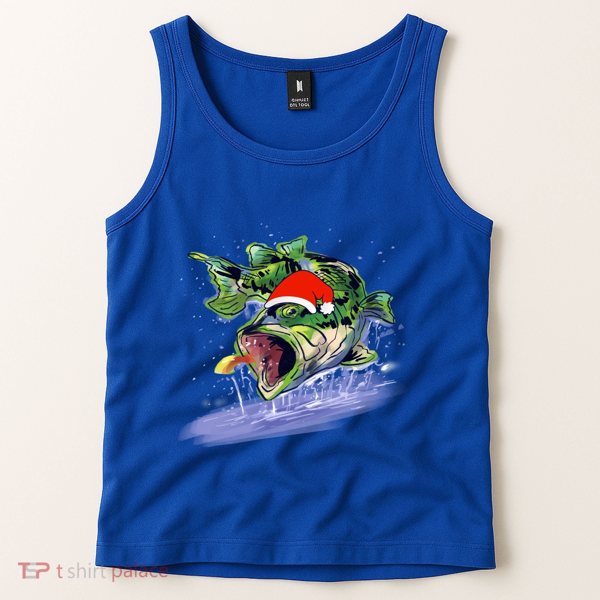 Largemouth Bass Fishing Merry Fishmas Gift Tank Top